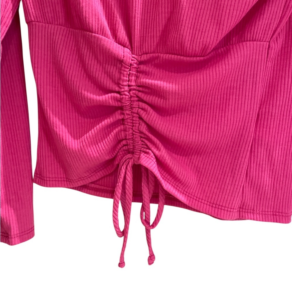 Pink Long Sleeve Ruched Top - Picture 4 of 5